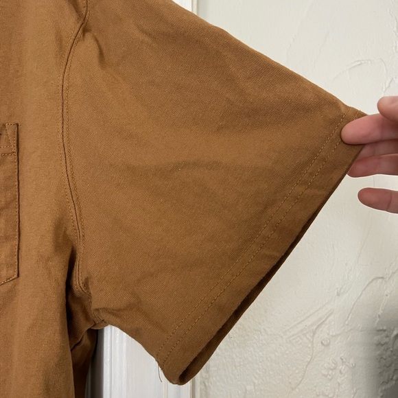 Wrangler Riggs Workwear Henley T-Shirt 2XL Tall Brown Heavyweight Cotton Tee - Picture 2 of 6